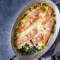 Smoked salmon & spinach gratin image