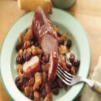 Slow-Cooker Barbecued Beans and Polish Sausage image