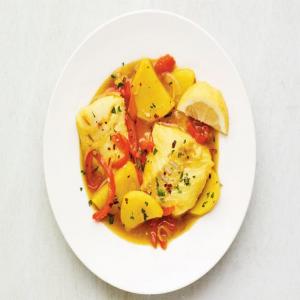 Cod with Potatoes, Peppers and Saffron image