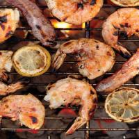 Grilled Shrimp and Bacon with Lemons image