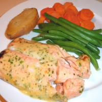 Baked Salmon with Herb Sauce image