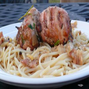 BBQ Chicken Thigh Roll in White Wine Pasta Sauce (Chicken Bragjo image