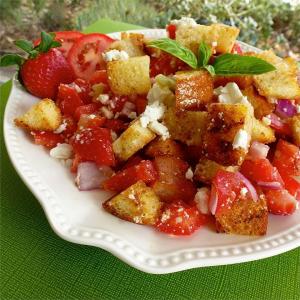 Italian Bread Salad with Strawberries and Tomatoes image