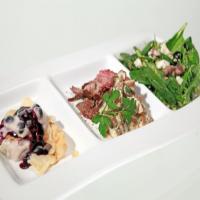 Baby Spinach Salad with Warm Wild Mushroom and Blueberry Vinaigrette image