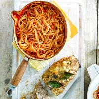 Easy meatloaf with spaghetti & tomato sauce image