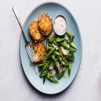Gluten-Free Crab Cakes with Snap Pea Salad image
