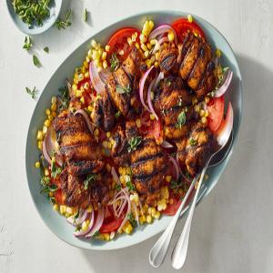 Grilled Chicken With Tomatoes and Corn image