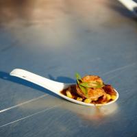 Cajun Tasso Corn Maque Choux with Grilled Shrimp image