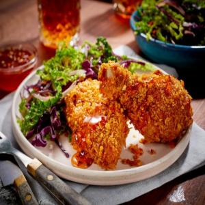 Oven Fried Chicken with Spicy Honey and Slaw image