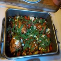 Roast Chicken Breasts With Chickpeas, Tomatoes & Blue Cheese_image