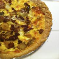 Potato Sausage Leek Quiche With Side Baby Spinach Salad image