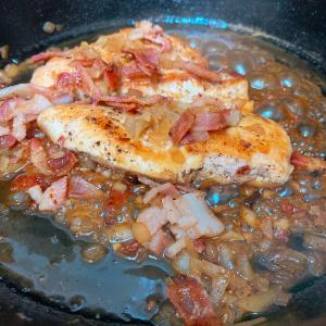 Chicken with Apple Cider and Bacon Sauce image