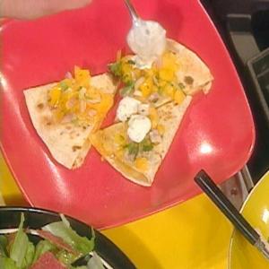 Smoked Cheddar Quesadillas with Yellow Tomato Salsa and Cilantro Lime Sour Cream_image