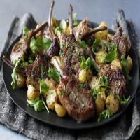 Lamb cutlets with mint, chilli and golden potatoes_image
