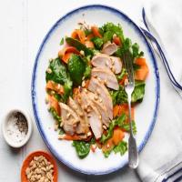 Honey-Glazed Pork Chops with Shaved Carrot and Mint Salad image