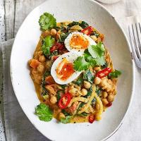 Curried spinach, eggs & chickpeas image