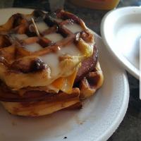 Cinnamon Roll Waffle Breakfast Sandwich_image
