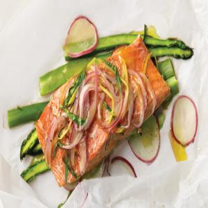 Lemon-Tarragon Salmon Over Asparagus image