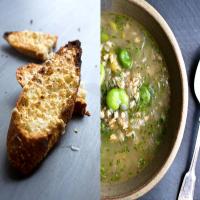 Barley and Spring Onion Soup With Fava Beans_image