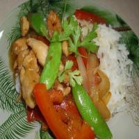 Lemon Chicken with Red Peppers and Snow Peas_image