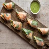 Shrimp Pesto Spring Rolls with Quick Pesto Dipping Sauce_image