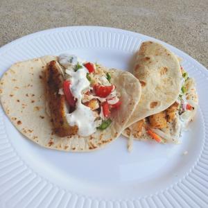 Fish Tacos With Cabbage Salsa and Yogurt Sauce image
