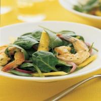 Spinach Salad with Spiced Shrimp and Mango image