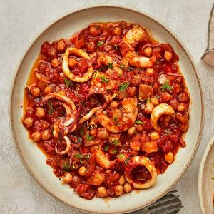 Squid, prawn & chickpea nduja stew image