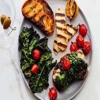 Grilled Greens and Cheese on Toast image