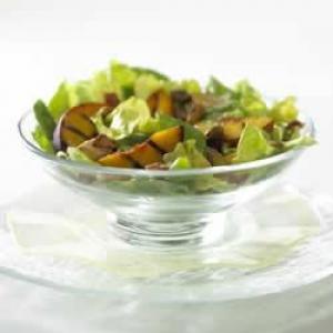 Grilled California Nectarine and Butter Lettuce Salad with Bacon and Pistachios image