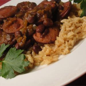 Slow Cooker Creole Black Beans and Sausage_image