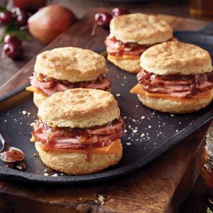 Boar's Head Bold® BourbonRidge™ Uncured Smoked Ham and Cheddar Biscuits image