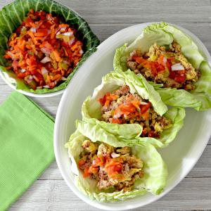 Corned Beef and Cabbage Leaf Wraps with Carrot Salsa image