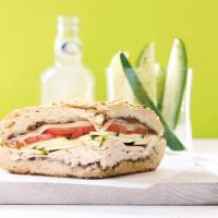 Toasted Turkey Sandwich with Quick Cucumber Pickles image
