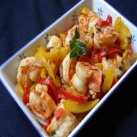 Shrimp With Red and Yellow Peppers_image