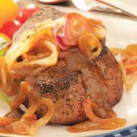 Steaks with Shallot Sauce image