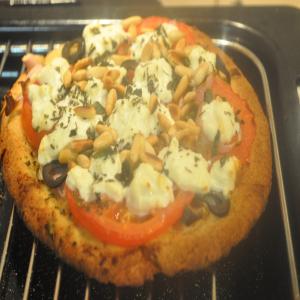 Goat Cheese, Tomato, and Basil Pizza image