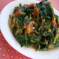 Fresh Spinach With Leeks in Pernod image