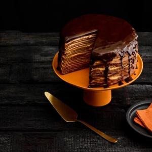 Chocolate-Pumpkin Crepe Cake image