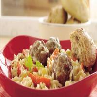 Meatballs and Creamy Rice Skillet Supper image