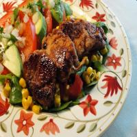Healthified Marinated Pork With Summer Corn Salad image