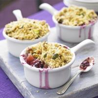 Pear & blackberry crumbles image