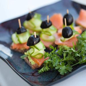 Festive Finger Food with Smoked Salmon and Olives_image