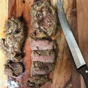 Beef Tenderloin Steaks Topped with Horseradish and Dijon Mustard image