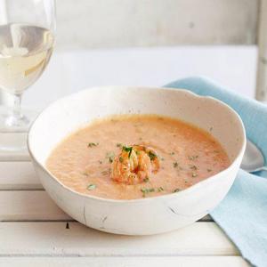 Grilled Tomato Soup with Sweet and Sour Shrimp image