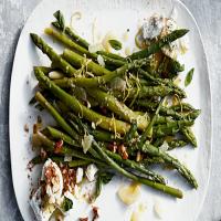 Asparagus with Almonds, Goat Cheese, and Basil_image