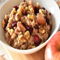 Slow Cooker Overnight Oatmeal with Apples, Cranberries, and Walnuts image