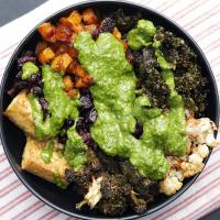 Fall Harvest Buddha Bowl With Kale Pesto Dressing Recipe by Tasty_image