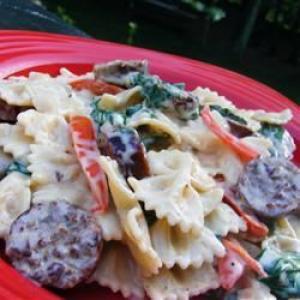 Bow Tie Pasta with Sausage and Spinach_image
