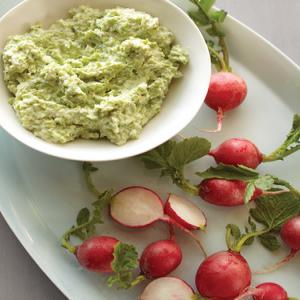 Fava Bean and Goat Cheese Dip with Radishes image